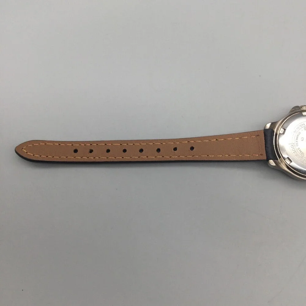 Guess Waterpro Womens Watch 28mm Blue Dial Black Leather 50M New Battery